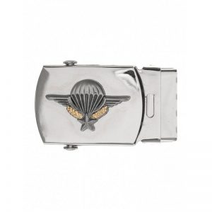 Boucle de ceinture argentée Parachutiste