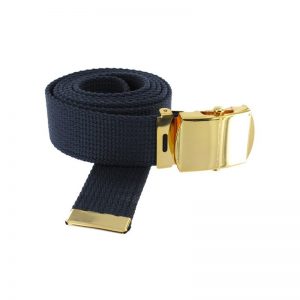Sangle bleue de ceinture avec boucle dorée